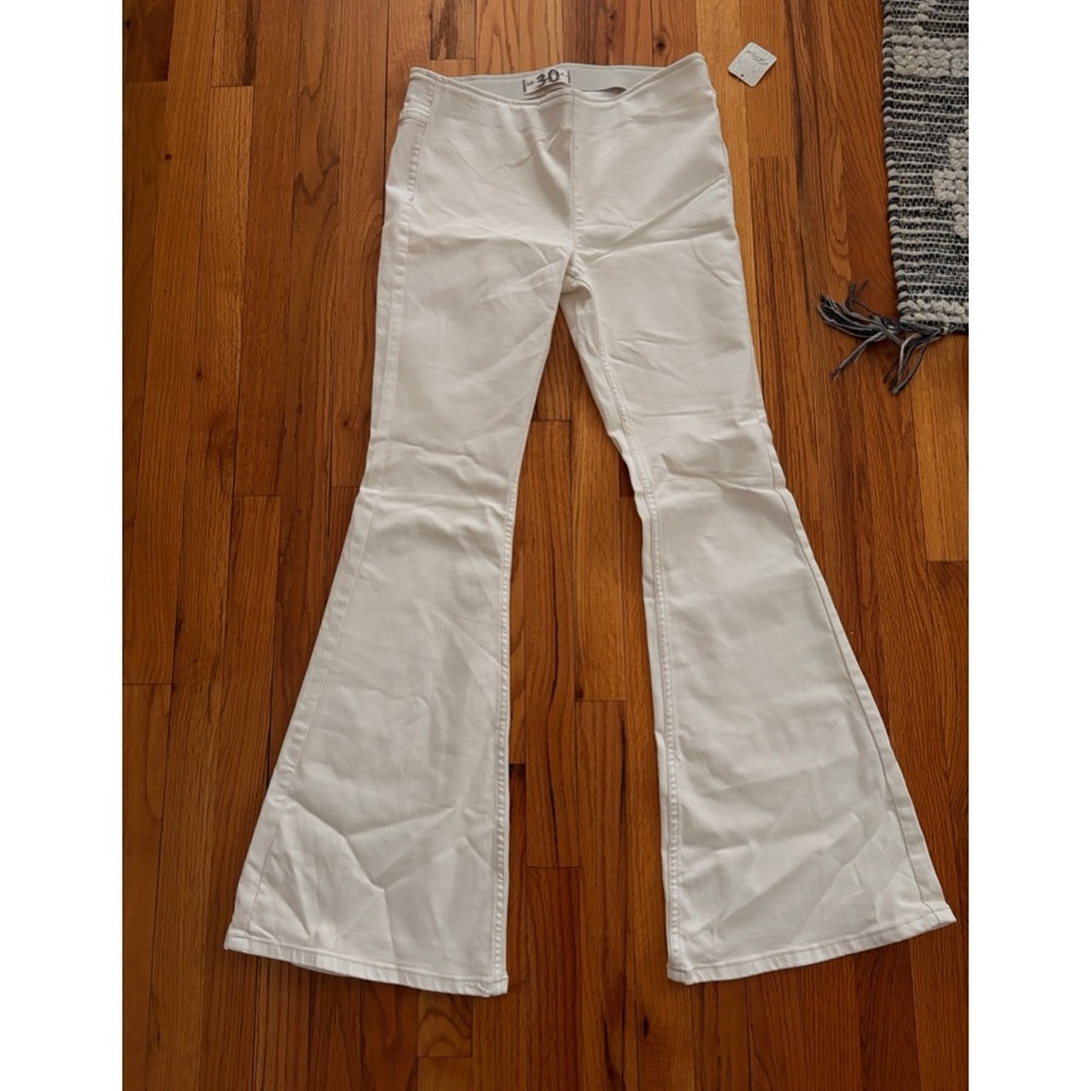 Free People White Flared Jeans